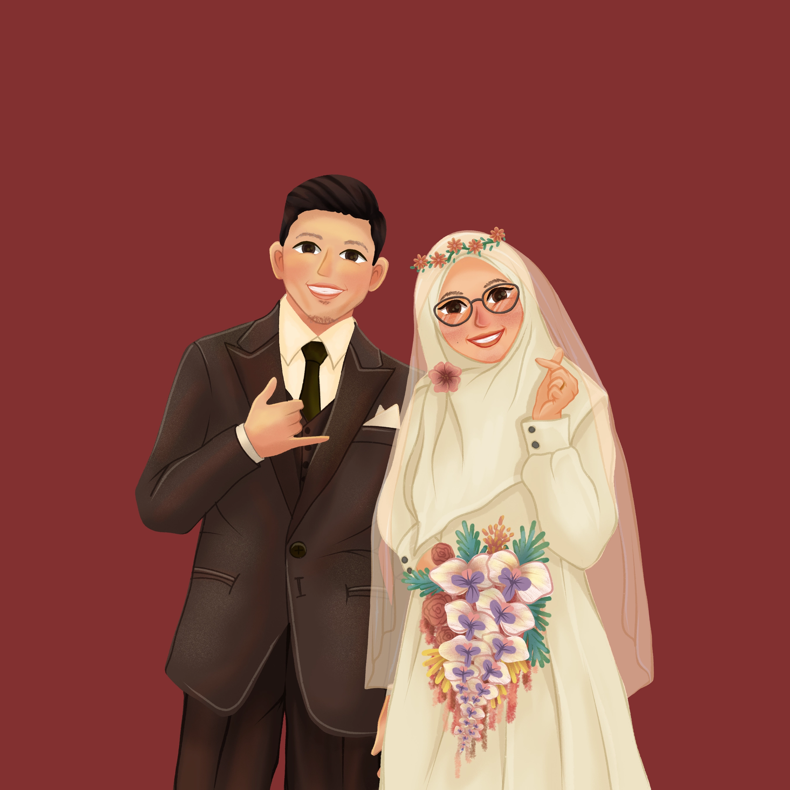 Foto pasangan Elvin dan Siwang